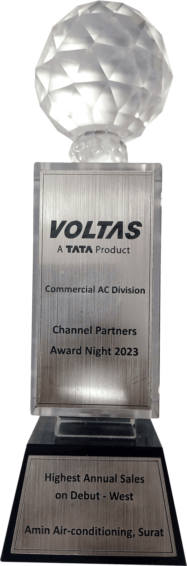 Voltas Highest Annual Sales on Debut Award Trophy